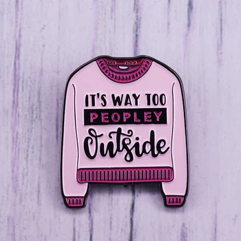 E Prea Peopley în Afara Email Pin Roz pulover tricot Brosa cadou Interesant pentru fete Haina Eșarfă Insigna