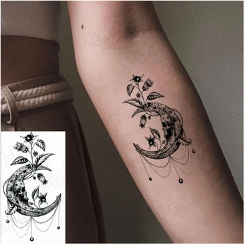 Impermeabil Tatuaj Temporar Autocolant Schiță Bujor Trandafir Buchet De Flori De Arta Corp Machiaj Tatuaj Fals Flash Tatuaj Pentru Barbati Femei