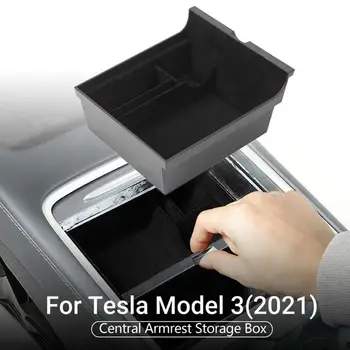 80% Vânzări La Cald!! Tava de stocare Convenabil de Mare Capacitate, ABS Masina Consola centrala Sertar pentru Tesla Model 3/Y 2021