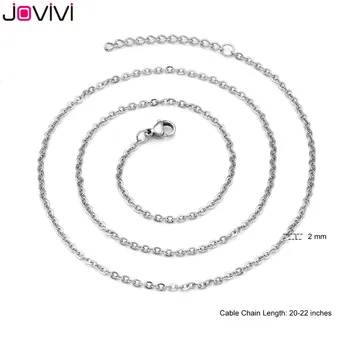 Jovivi 1 buc 2mm de Metal de Formă Ovală Lanț de Cablu de 20