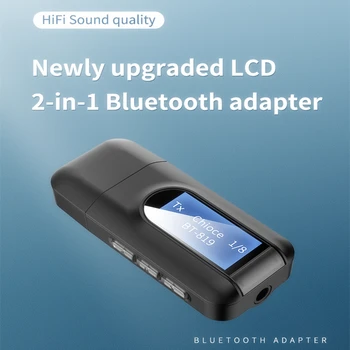 NOI 5.0 Adaptor Bluetooth Wireless Display LCD USB Bluetooth Receptor Muzica Transmițător Audio pentru PC, TV, Masina de 3,5 mm AUX Adaptador