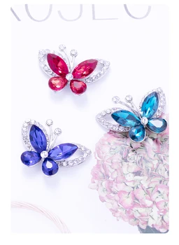 Pipatian Fluture Accesoriu De Cusut Haine Decorare Adeziv Spate Plat Stras De Cristal Bijuterii A Face Constatări Aliaj Metalic