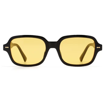 Moda Unisex ochelari de Soare Patrati Bărbați Femei de Moda Cadru Mic Galben de sex Feminin de ochelari de Soare Retro Nit UV400 Ochelari O403