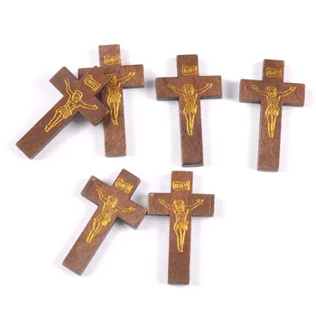 10buc Isus pandantive Cruce Lemn Decoratiuni Ornamente de Agățat Pandantiv Bijuterii Cadouri din Lemn DIY Meșteșug Consumabile mt2595