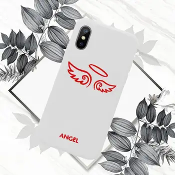 Angel Demon Cuplu BFF Desene animate Caz de Telefon Alb Candy Culoare pentru iPhone 11 12 mini pro XS MAX 8 7 6 6S Plus X SE 2020 XR