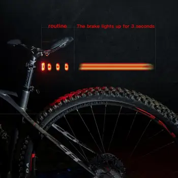 1 BUC Biciclete Inteligent de iluminare din Spate Frână de Inducție/Stop Frana Senzor rezistent la apa USB de Încărcare Ciclism Coada Far Bicicleta cu LED Lumina