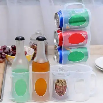 4 Secțiunea Frigider Bea Suport Sticla De Bere Băutură Suc Pot Cutie De Depozitare Refrigerare Organizator Bucătărie Durabil Container Pentru Alimente