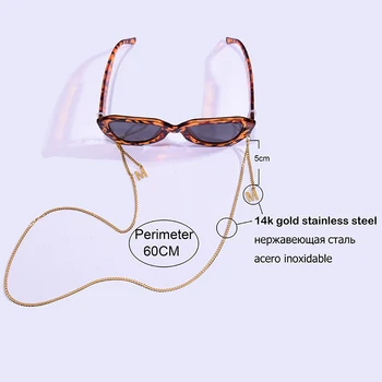 Aur Inițială din Oțel Inoxidabil ochelari de Soare Lanț Suport Masca de Curea Curea de Moda Ochelari Ochelari de vedere pentru Femei Lanț de Gât