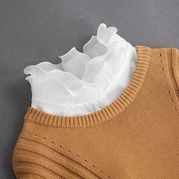 Moda 2021 Fata Cravată Albă Fals Guler pentru Femei Stand Guler Detasabil Fete False Dantela de Epocă Doamnelor False Bluza Guler