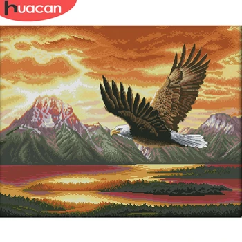 HUACAN cruciulițe Seturi de Pânză Albă lucru Manual obiecte de Artizanat Cruce Cusatura de Animale Broderie Vultur 14CT 11CT