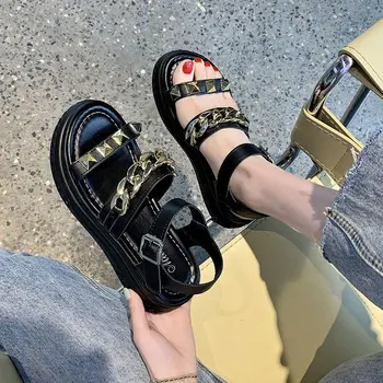 Nit Sandale Femei Negru Bej Platforma Sandale De Vară În Aer Liber De Agrement Sandale Cu Talpă Sandale Femei Zapatos Mujer