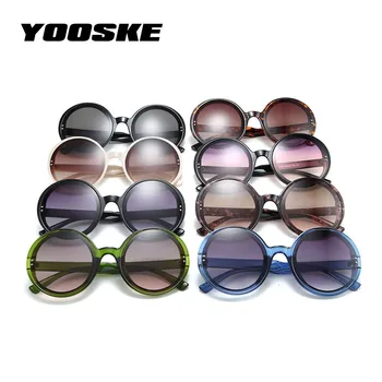 YOOSKE Vintage Rotund ochelari de Soare pentru Femei Brand de Lux Supradimensionate Gradient de Soare Ochelari de sex Feminin de Călătorie Cerc ochelari de soare pentru Femei