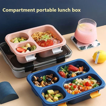 Sănătos Material Compartimente Pentru Copii De Școală Lucrător De Birou Cutie De Prânz Cu Microunde, Vesela Bento Box Container Pentru Alimente Tacamuri