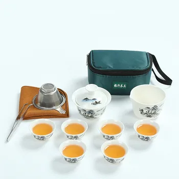 Mini Gong fu ceremonia ceaiului set cesti de ceai infuser ceai prosop clip cozies gaiwan set pentru tiequanyin/da hong pao/puer/rosu ceai verde