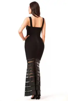 Noua Moda Femei Designer Midi Neagra Sexy Rochie Fără Mâneci Bandaj Rochie