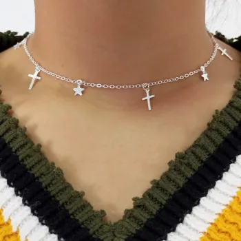 Noua Moda Eco Star Cravată Coliere & Pandantive pentru Femei Clavicula Lanț de Bijuterii Femme Bijoux Collares en-Gros Dropshippin