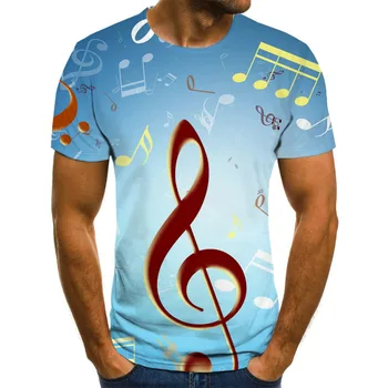 2020 nou hip-hop rock T-shirt de vară pentru bărbați / femei notă scurtă cu mâneci 3D DJ element topuri de moda gât rotund tricou