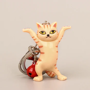Amuzant Dans Cat Breloc Desene Animate Încântătoare Pisoi Breloc Sac Pandantiv Cheie Lanț Creator De Bijuterii Cadou