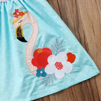 Copil drăguț Copii Fete Dress Flamingo Ciucure Rochie de Vara Haine Casual, Party Fata Rochie Sundress Haine 1-6M