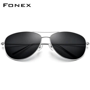 FONEX Titan Pur Polarizat ochelari de Soare Barbati Aviației Ochelari de Soare pentru Barbati Brand Designer de sex Masculin Aviador Oglindă ochelari de soare 3001