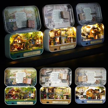 Jucarii pentru Copii in Miniatura Papusa Casa Diy Păpuși Cutie de Teatru Mobilier casă de Păpuși în Miniatură Accesorii Ket Vila Casa