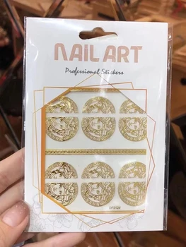 1buc Nail Art 3D Autocolante, Decalcomanii, Inimi, Stele Fluture de Aur Manichiura Unghii de Design Autocolant Adeziv Împachetări Sfat de Decorare MJTZ