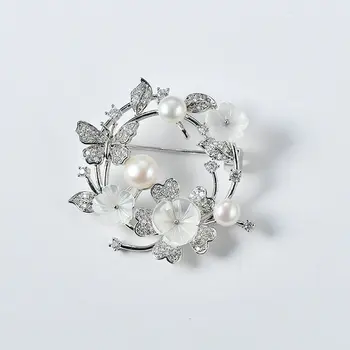 SINZRY NOI coreeană bijuterii accesoriu elegant cubic zircon fluture flori naturale pearl costum pentru femei broșe