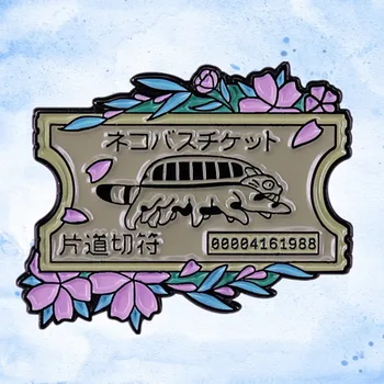 Totoro Cat de Autobuz Gatobus singur bilet Email Pin hayao miyazaki Insigna Studio Ghibli brosa