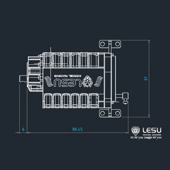 LESU 3Speed Metal cutie de Viteze Transmisie pentru 1/14 TAMIYA RC Camion