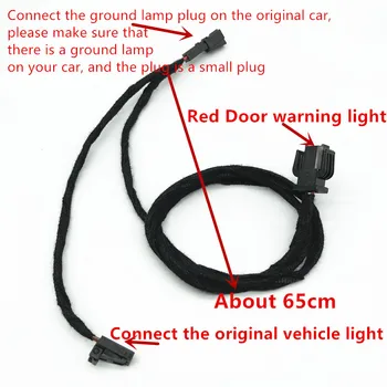 Masina Interior LED Roșu Lumină de Avertizare Ușă Cablu Stoarce fasciculului de upgrade Pentru Audi A3 A4 B7 B8 B9 A5 A6 C7 C8 A7 A8 S8 Q3 Q5 Q7 TT