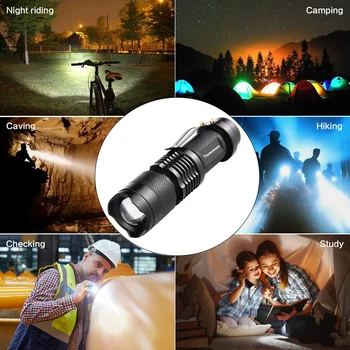 Mini Q5 L2 T6 LED Lanterna Pix Clip Zoom Telescopic Flashlamp rezistent la apa Lanterna de Buzunar Flash de Lumină Folosi 14500 Sau o Baterie 18650