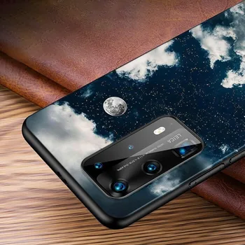 Cerul înstelat Pe timp de Noapte cu Capac de Silicon Pentru Huawei P40 P30 P20 Pro P10 P9 P8 Lite E Plus 2019 2017 5G Caz de Telefon