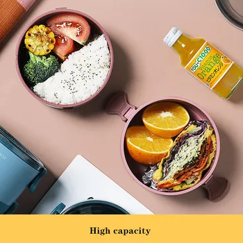 Portabil rotund caseta de prânz 2020 nou fierbinte de vânzare în stil Japonez compartiment masa de prânz caseta de bucătărie etanșe container pentru alimente