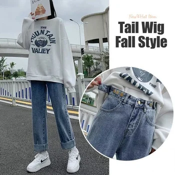 Femei Blugi cu Talie Înaltă Largi Picior Îmbrăcăminte Denim Blue Jeans Vintage de Calitate Moda Pantaloni Drepte Plus catifea îngroșare