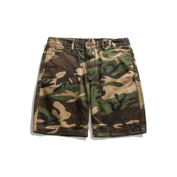 American Vintage Print Camuflaj Militar În Stil Clasic Oameni De Proiectare De Bază Mijlocul Talie Plajă De Bumbac Premium Casual Pantaloni Scurți De Marfă