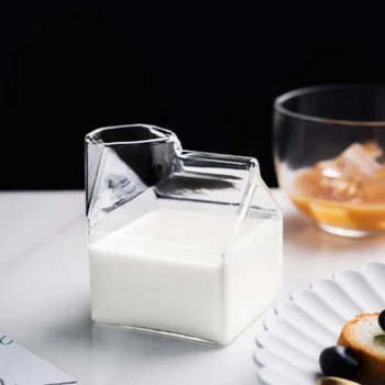 Sticlă Transparentă Cana Cu Microunde Lapte Ceașcă De Sticlă Transparentă Lapte De Cafea Ceasca De Lapte Proaspăt Cutie Cupa Creative Mic Dejun Cana De Apa