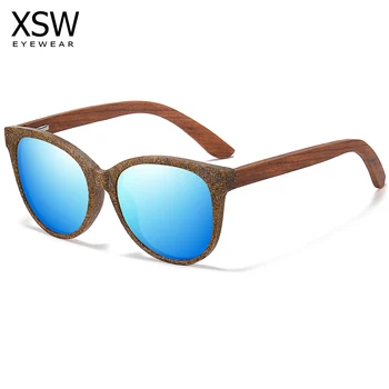 XSW New Sosire Moda ochelari de Soare Femei de Epocă din Lemn Oglindă Clasic de Epocă Ochelari de Soare Potrivit Pentru Mici Fata UV400