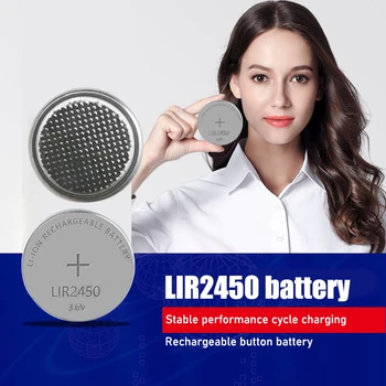 3PCS Li-ion Baterie Reîncărcabilă LIR2450 3.6 V 2 BUC Buton Litiu Celule Celule Monede Baterii de Ceas LIR 2450 Înlocuiește CR2450