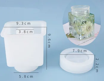 Cristale Poligonale de Depozitare Sticla de Mucegai Silicon cu capac Pentru Depozitare Rezervor Sigilat Epoxidice Cutie de Depozitare Bijuterii Mucegai de Luare de Bijuterii