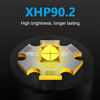 Profesia XHP90.2 Scufundări Lanterna LED-uri Lanterna Puternic Reîncărcabilă USB Flash de lumină 18650 se arunca cu capul 300m Lanterna XHP70 Lampă de Lucru