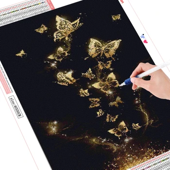 HUACAN cruciulițe Fluture Diamant Pictura Animal 5D DIY Daimond Mozaic Plin Pătrat Acasă Decorare Cadou