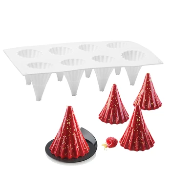 Nou 8 Cavitatea Pomul de Crăciun în Formă de Silicon Tort Mucegai Cookie-uri 3D DIY Manual bucătărie de Copt Instrumente de Decorare Mousse de Mucegai