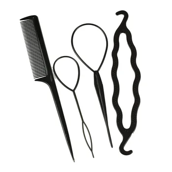 4buc/set Magic Hair Styling Set de Accesorii Braiders Ac de Păr Bun Roller Filtru de Împletitură de Păr poftă de mâncare Bigudiu Instrument de Styling