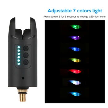 Lixada Digitale fără Fir de Pescuit de Alarmă Set de Pescuit Musca de Alertă de Sunet Kit de Culoare Schimbătoare LED Indicator de Alarmă cu Portabile de Caz