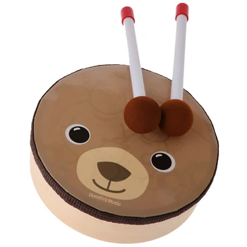 Ursul desene animate Model de Toba Muzicala de Jucarie Instrument de Percuție cu Bastoane Tambur Curea pentru copii Copii