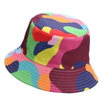2021 Nou Fierbinte Tie Dye Găleată Pălării Reversibilă Double-Side-Purtați Pălărie Avocado Zebra De Imprimare De Vacă Packable În Aer Liber La Soare Pălărie Pescar Capace