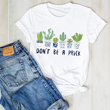 Femeile Planta de Vara cu Maneci Scurte Cactus Imprimare Doamnelor T Tee Tricou Femei Femei Top, Tricou Haine Grafic Îmbrăcăminte T-shirt