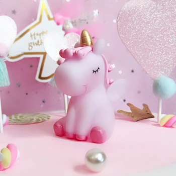 Fierbinte Unicorn BB Zgomotos Vinil Jucărie Compresibil Sunet de Ventilare Papusa Cal Figura Cu Sunet Jucărie Decor Tort pentru copii Pentru Copii Cadouri