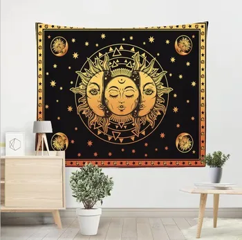 Mandala Tapiserie Indian Tai Chi Hippie, Boem Soare Provincia Luna Decor Agățat De Perete Covor Yoga Mat Dormitor Arta