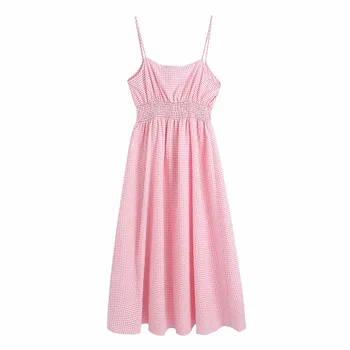 ZREDARA ceai Dulce fata suspensor rochie de vară 2021 femei roz coreea retro cu dungi fusta midi cu talie și subțire